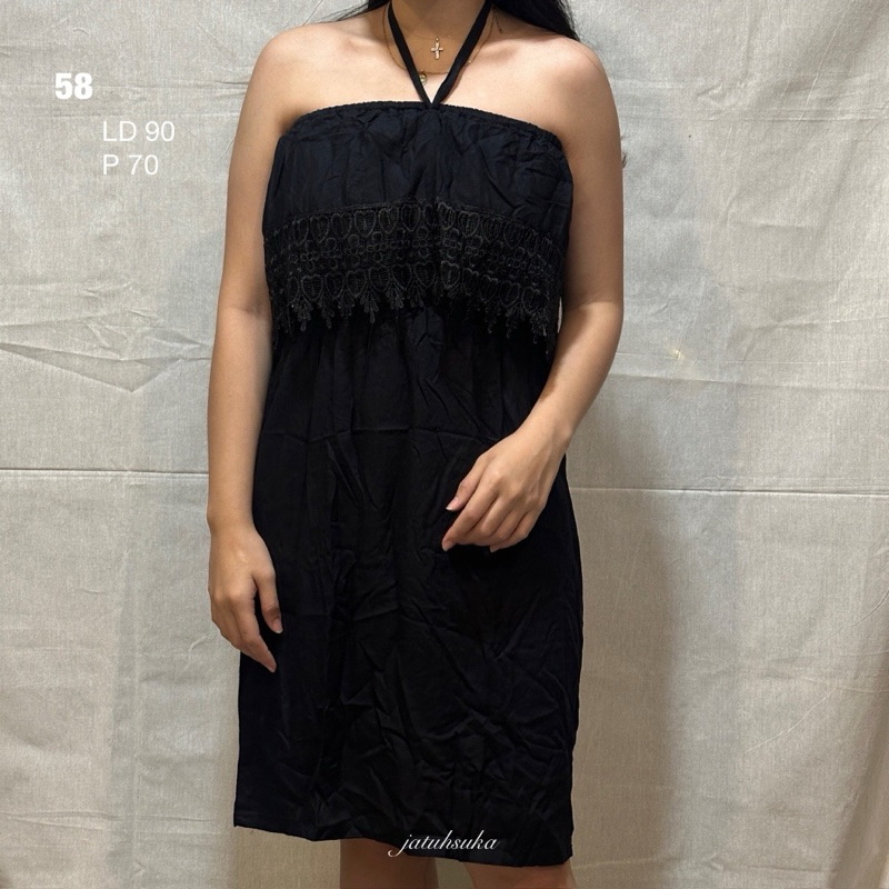 JS 58 pakaian wanita baju dress pantai pesta tube top pendek selutut