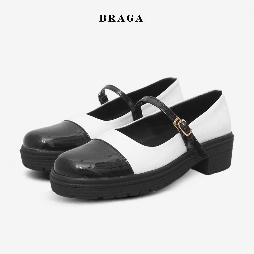 Braga Aiko B 3532 - Sepatu Flat Shoes Kantor Kerja Wanita Casual Formal Hangout Santai Warna Putih