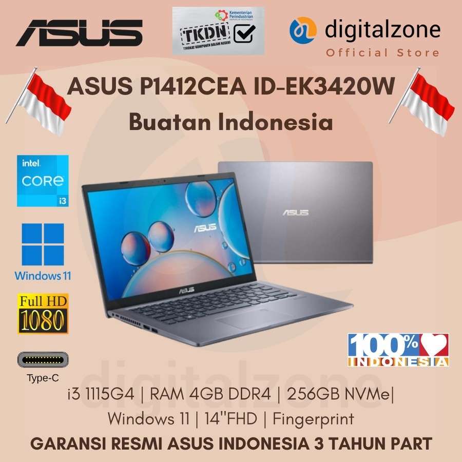 ASUS P1412CEA - ASUS P1412CEA ID - EK3420W - 4GB/256GB