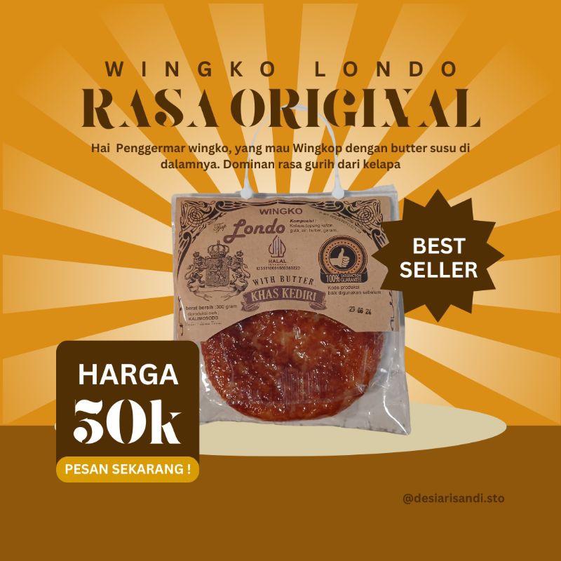 

Desi Arisandi - Wingko Londo Original - Makanan Tradisional - Jajanan