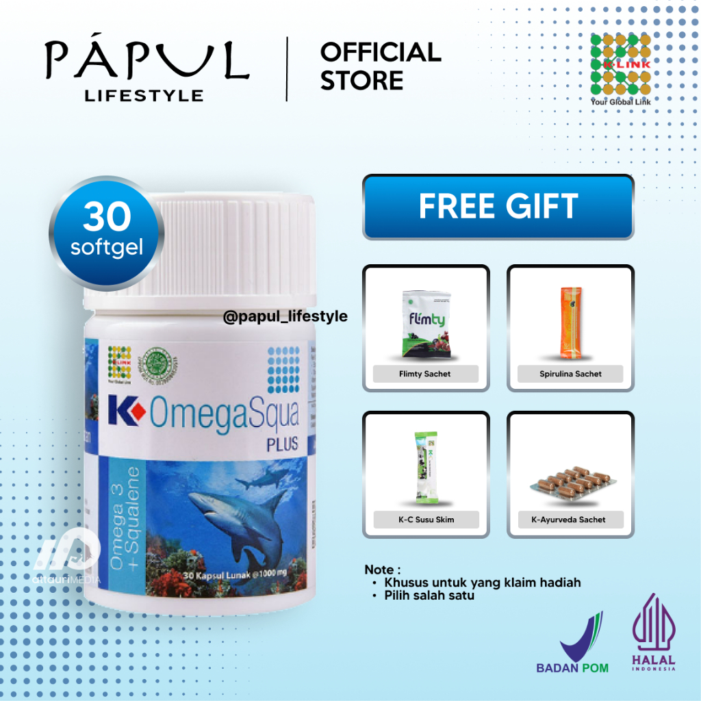 K-OMEGASQUA PLUS 30 SOFTGEL ORGINAL K-LINK | Omega Squa Asli K Link