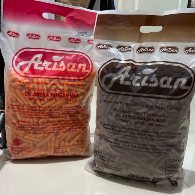 

SNACK STIK ARISAN CAMILAN RASA BALADO / COKLAT 400 GRAM