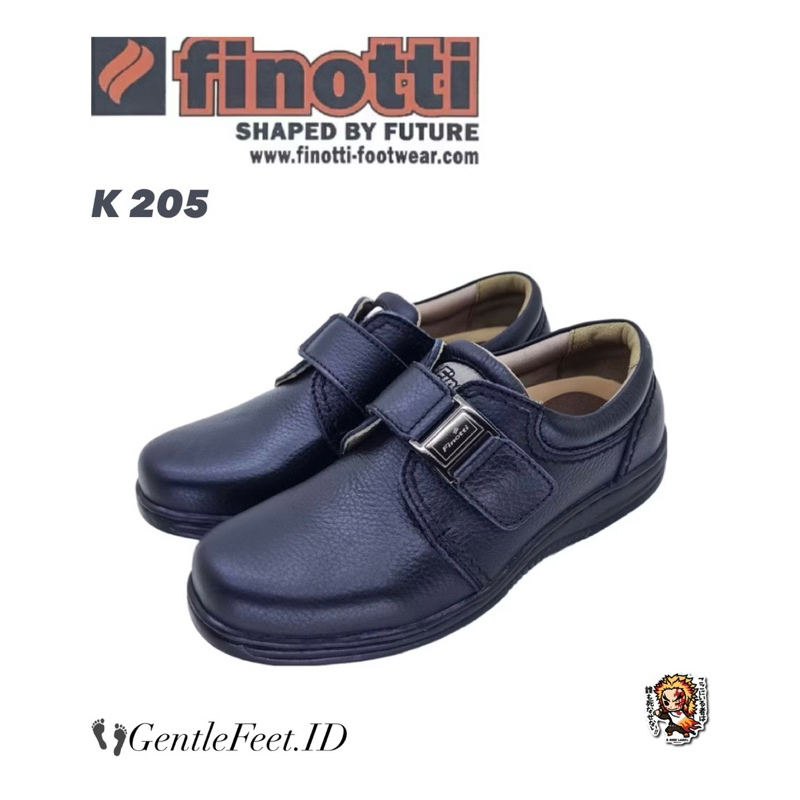 Finotti K 205 Sepatu Kantor Formal Pria Kulit Asli Berkualitas Premium Casual Tempel Perekat Hitam |