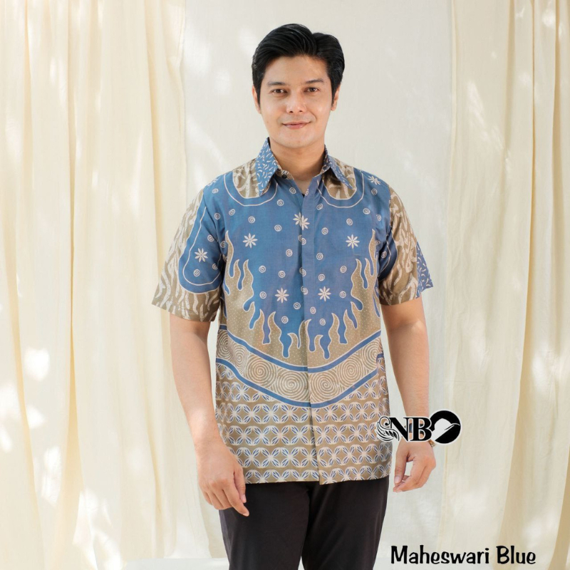 TERLARIS Kemeja Batik Pria Lengan Pendek Jumbo Hem Atasan Baju Batik Pria Lengan Pendek Super Jumbo