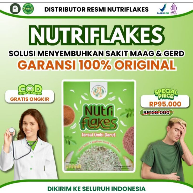 

Nutriflakes Sereal Umbi Garut Asam Lambung--Ampuh Mengatasi Asam Lambung Gerd, Maag 1 Box