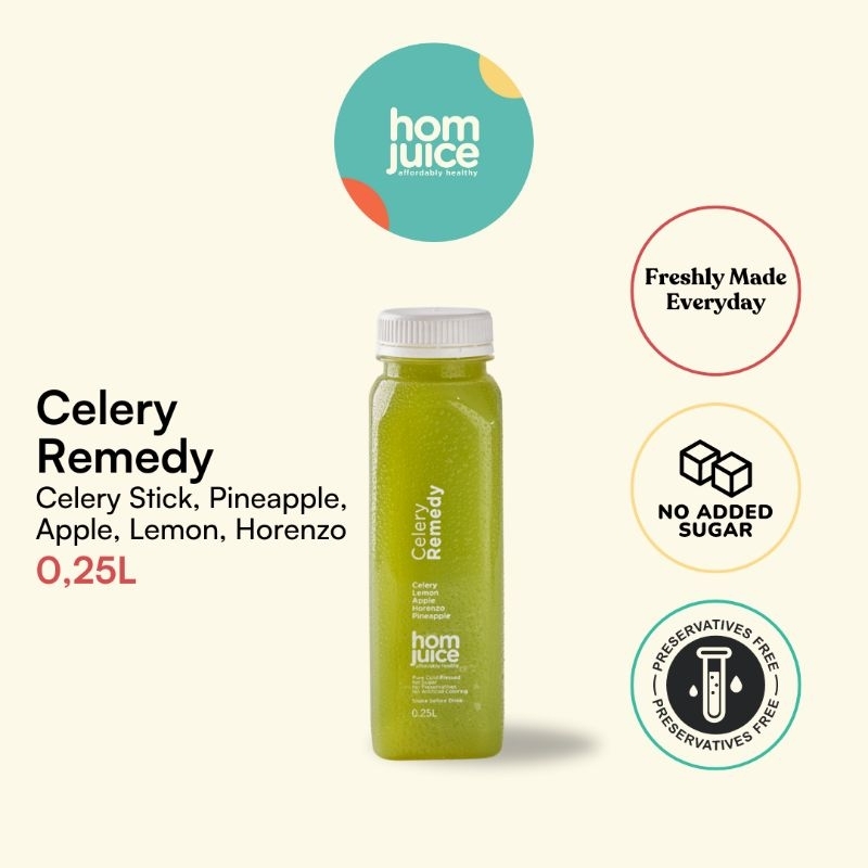 

Homjuice - Celery Remedy 250 ml (Cold-Pressed Juice/Jus/Detox)