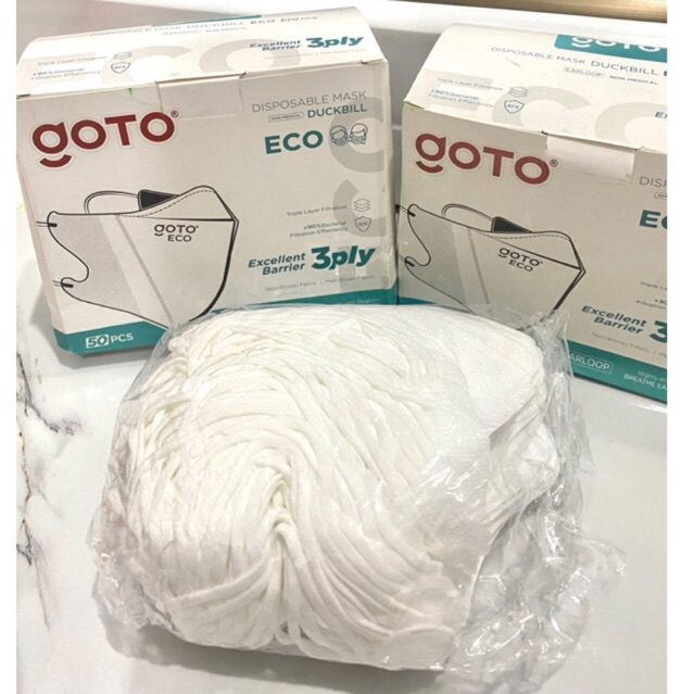 Masker Duckbill GoTo | Disposable Mask Duckbill Eco 50 PCS | earloop non-medical