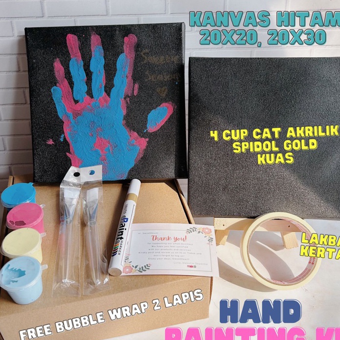 

KESEMPATAN TERBATAS DIY Hand Painting Kit Canvas hitam By Sweetie Seasons Kanvas Cap Tangan Couple Canvas Lukis