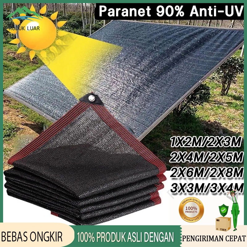 Paranet 95% Lebar 2/3/4 Meter Shading Net Nylon Anti Panas Enkripsi 12-pin Jaring Paranet Pelindung 