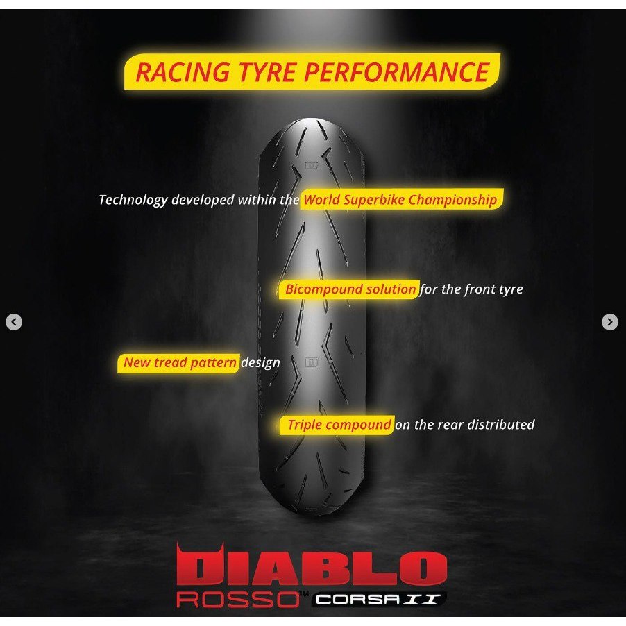 (BAYAR DITEMPAT) BAN PIRELLI 100/80-17 DIABLO ROSSO CORSA ||, DIABLO ROSSO SPORT Ban Motor CB150R, C