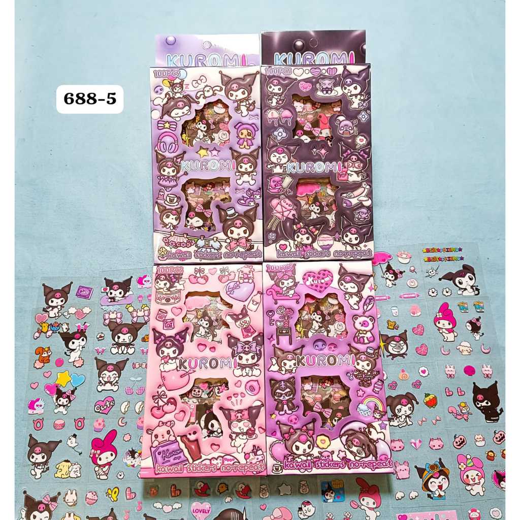 

HWLB Stiker 2D cute Stiker Momo lucu box 1 box isi 100 pcs