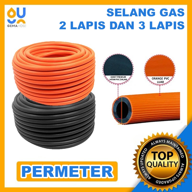GEMA Selang Gas 2 Lapis Dan 3 lapis Permeter Selang Gas LPG SNI Anti Gigitan Tikus Selang Gas Metera