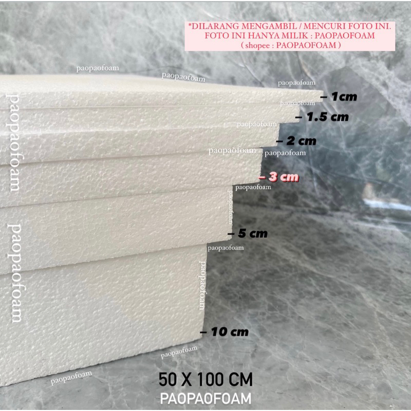 

Styrofoam Gabus Lembaran 50 x 100 cm tebal 3 cm (KHUSUS GOJEK/GRAB SBY)