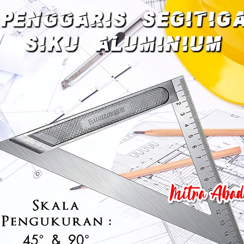 

NEW PROMO Penggaris Segitiga Siku Aluminium Stainless Triangle Ruler MULTIFUNGSI