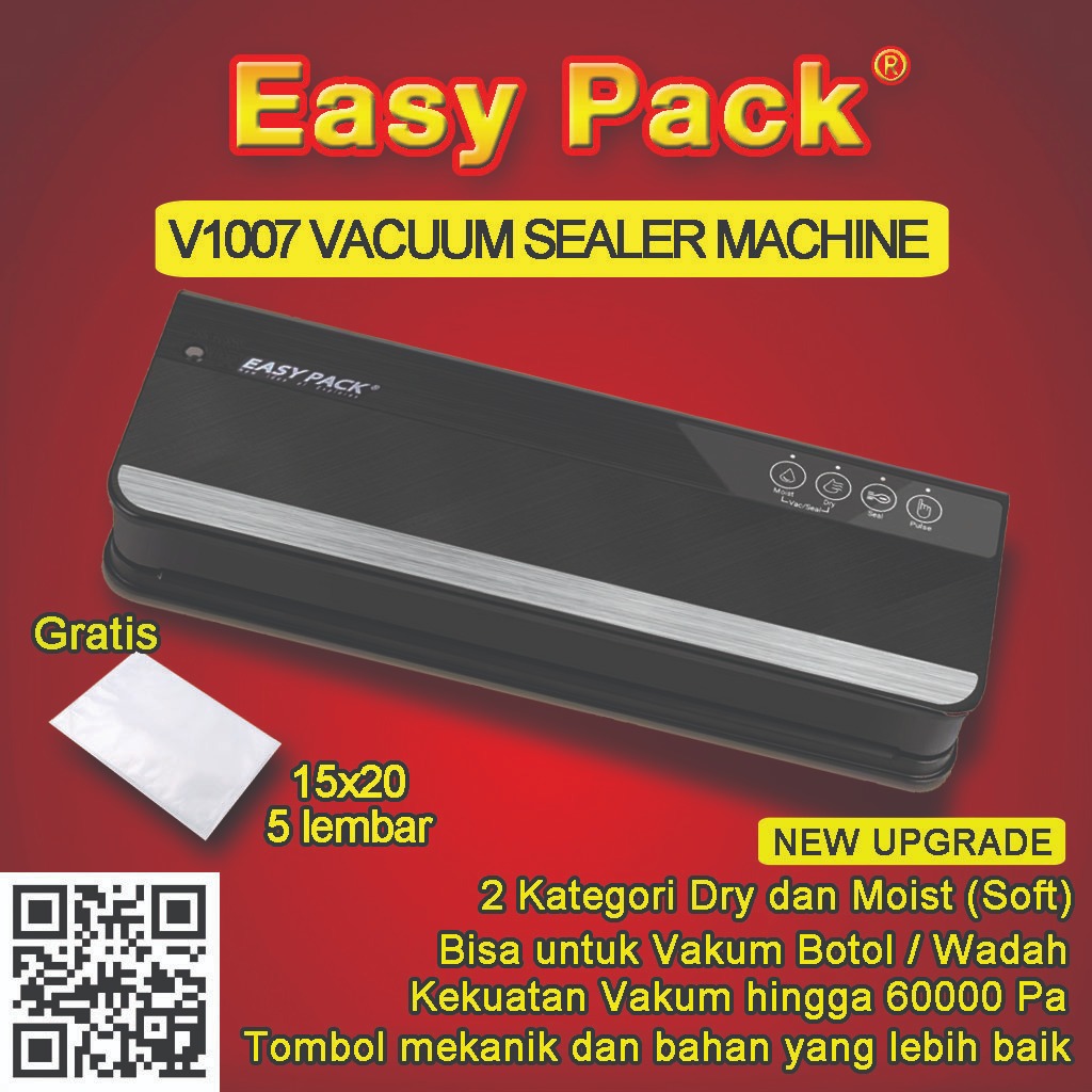 Mesin Vakum Makanan Vacuum Sealer EASY PACK V1007 Automatis Manual Plastik Alat Vakum Vacum Seal