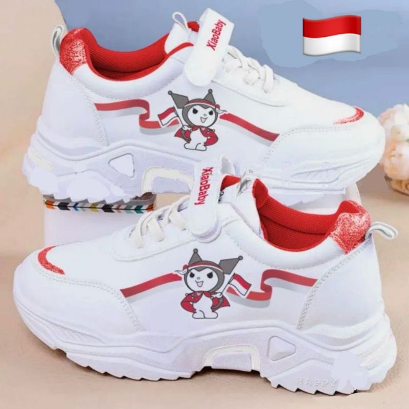 Sepatu Sneaker Anak perempuan MERAH PUTIH Spesial Kemerdekaan GLOBAL TREADS