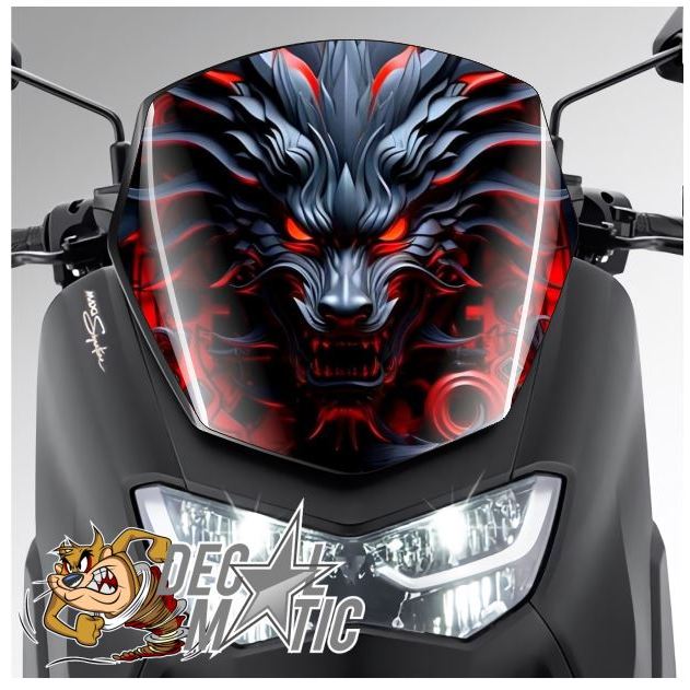 Stiker Winshield Stiker visor Visor Nmax New 2020-2024 NMAX OLD 2015-2019 - NMAX TURBO Black Dragon