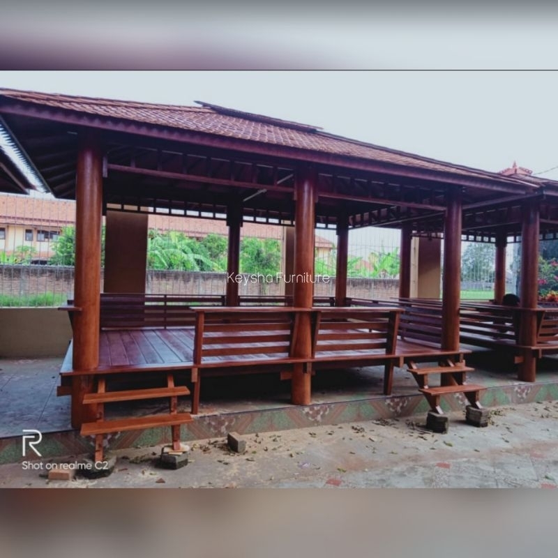 Gazebo Kayu Kelapa Ukuran 3x5m | Jual Gasebo