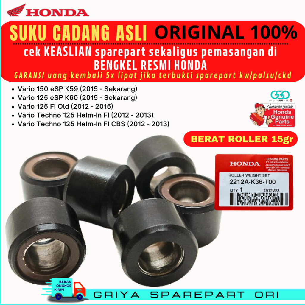 Roller Vario 125 LED Ori Roller 15 gram Origial honda Roller Vario 125 150 esP Original Roller Vario