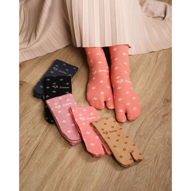 ORIGINAL Sashee Kaos Kaki Jempol Motif Bunga Aster Wanita Dewasa