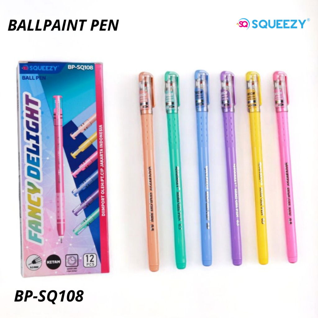 

Ballpoint Squeezy Ball Pen 0.5 mm Bolpoin Tinta Bolpen 1 Pak 12 pcs