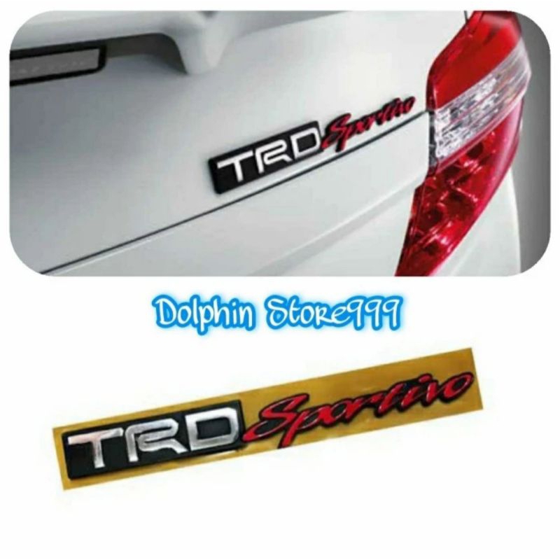Emblem Tulisan TRD Sportivo Black Red Innova Reborn Fortuner Original
