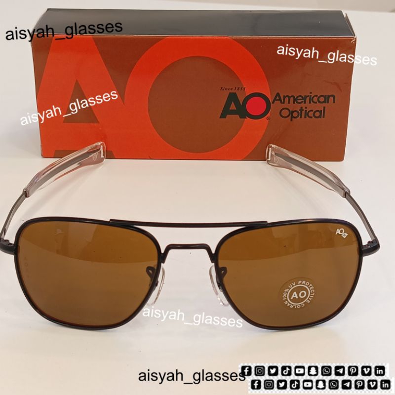 kacamata rayban pilot ao american optical frame coklat kaca coklat