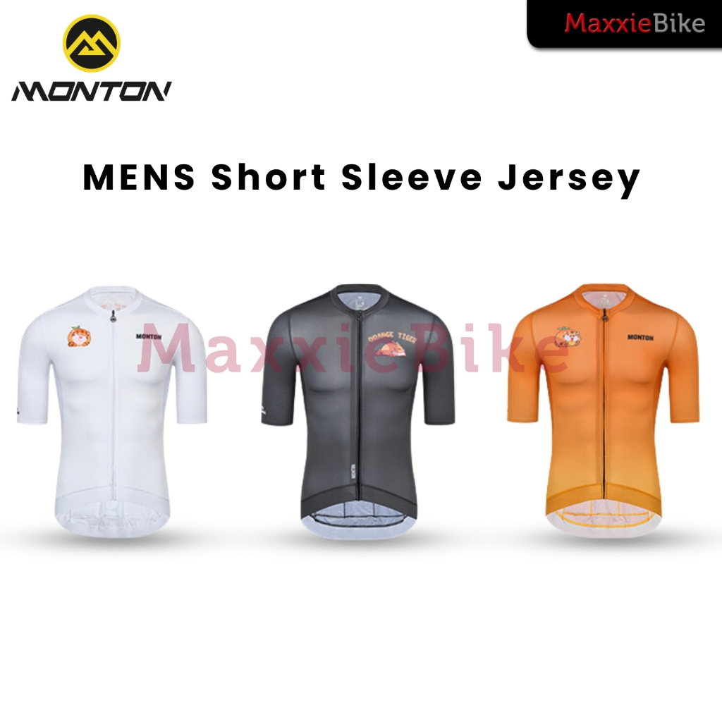 Monton Baju Jersey Sepeda Pria Lengan Pendek Urban Orange Tiger Men Short Sleeve Cycling Jersey Skul
