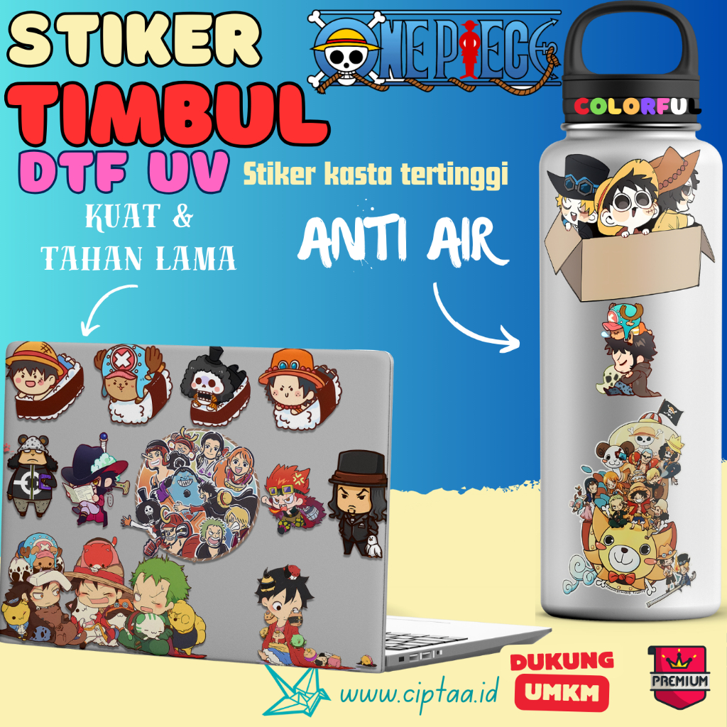 

Stiker One Piece - Stiker Timbul DTF UV - Sticker Anime Chibi - Varian 3.0