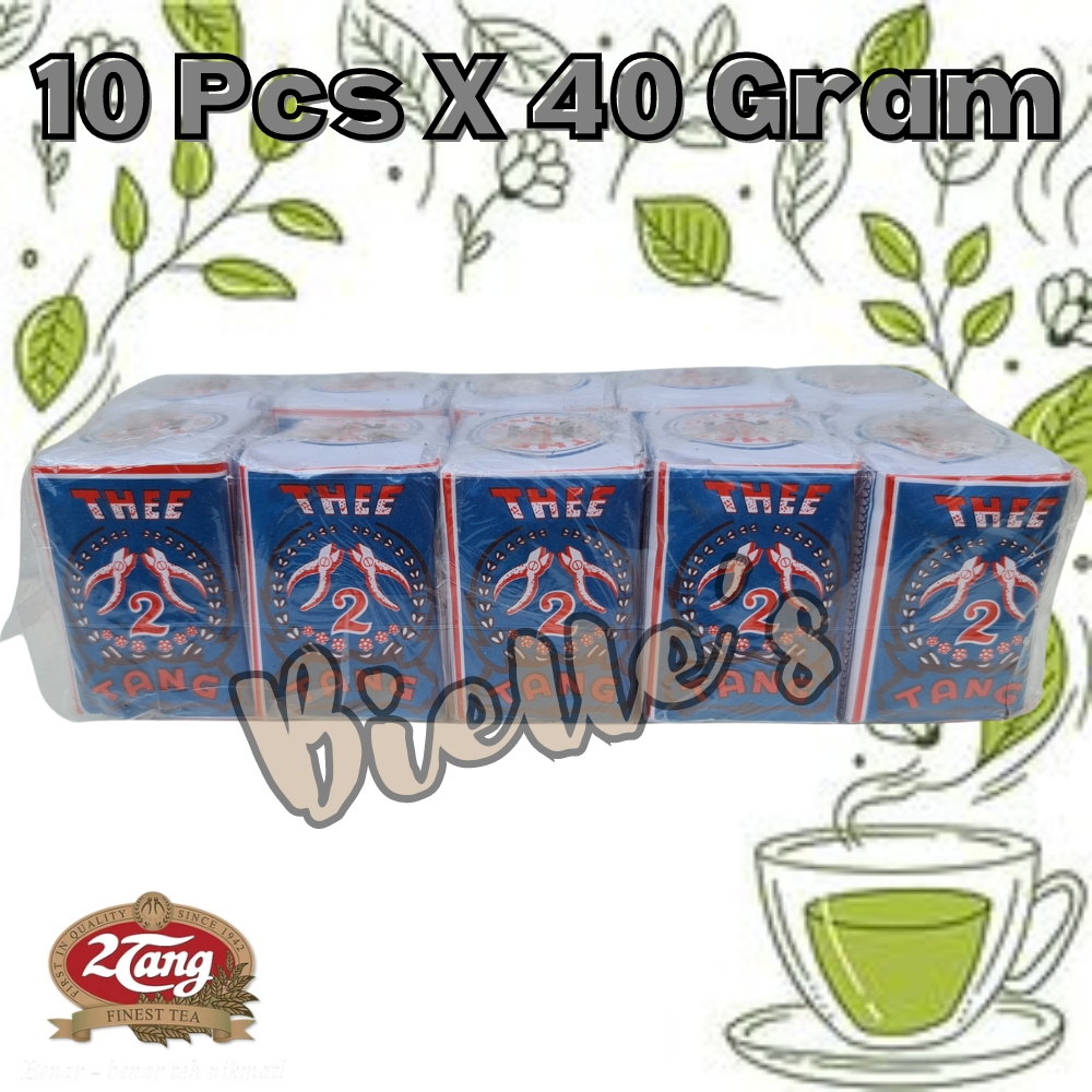 

10 Pcs x 40 Gram - Teh 2Tang Biru Thee Klasik Teh Melati Tradisional 10Pcs x 40Gram Bubuk - SLOP SLAWI TEGAL - TEH 2 Tang Premium Jasmine Tea Classic Awur Tubruk 40gr 40 gr