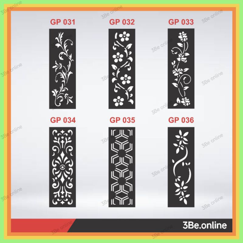 Laser cutting plat 20x40 tebal 1,6mm ornamen pintu pagar hiasan dinding balkon railing tangga besi