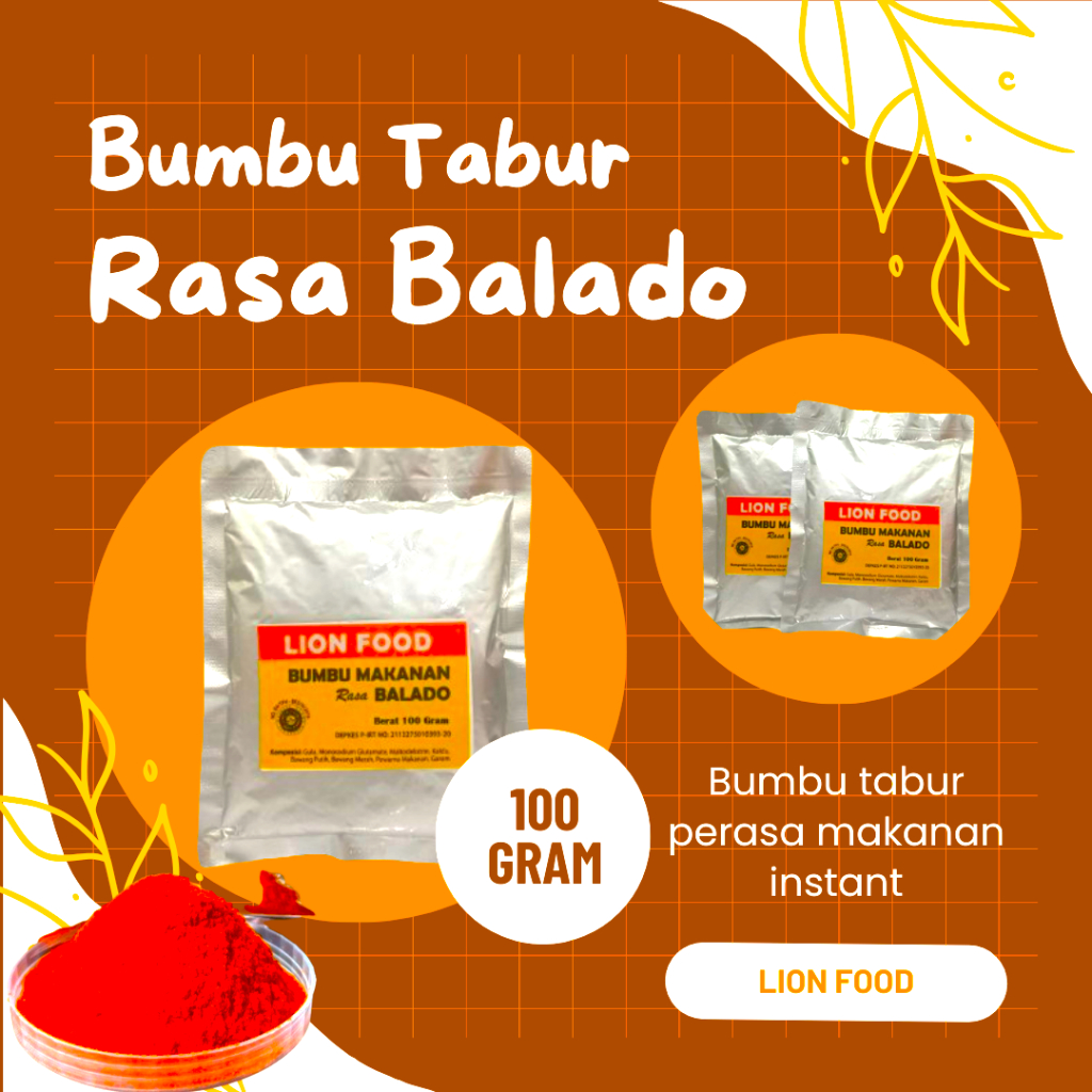 

BALADO BUMBU TABUR KEMASAN 100 GRAM Lion Food