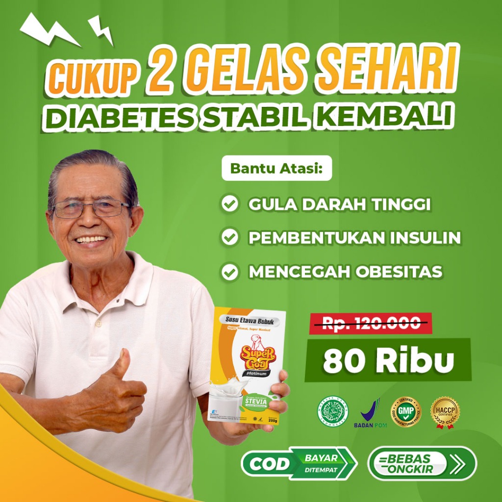 

Supergoat Susu Kambing Bubuk Etawa Dengan Stevia 1 Box Spesialis Diabetes