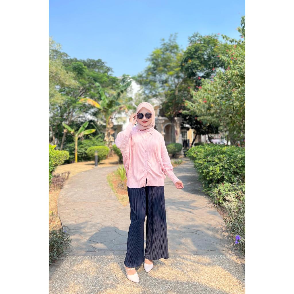 KALOLA | 173 | Atasan Wanita Semi Plisket Lengan Batwing Premium Import | Atasan Tunik Wanita Premiu