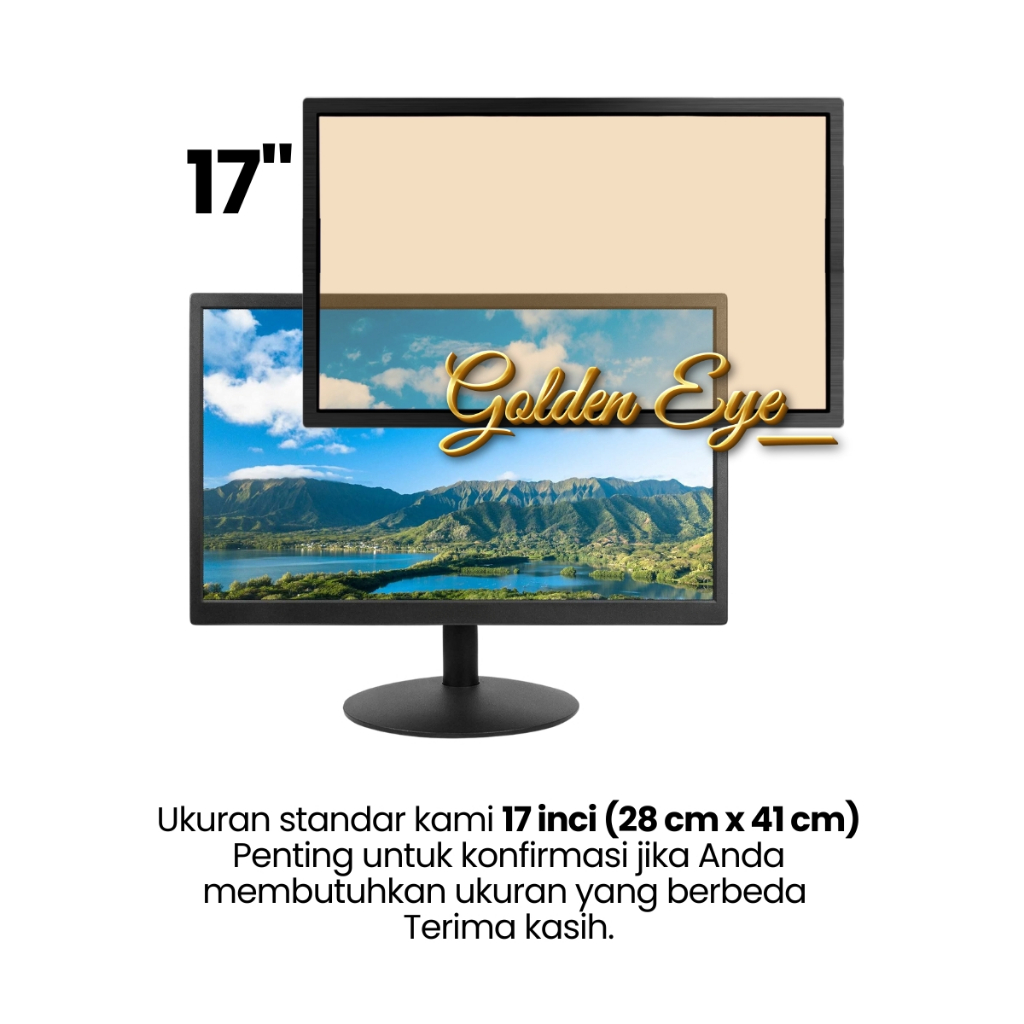Lensa anti radiasi kaca anti radiasi protector screen tv led dan monitor 17 inc & 18 Inc