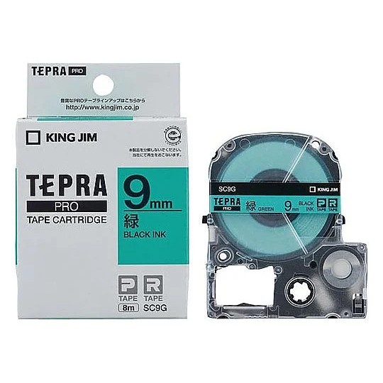 

(Khusus BATAM) King Jim SC9G Tepra PRO Tape 9mm, Pastel Green Label Black Text