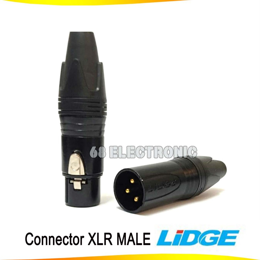 LIDGE Jack Audio Connector XLR male+female 1set (Sepasang)canon COWOK CEWEK ORIGINAL