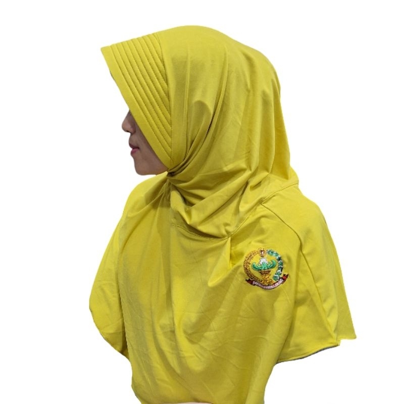 Hijab Persit PSO warna hijau dsn lemon