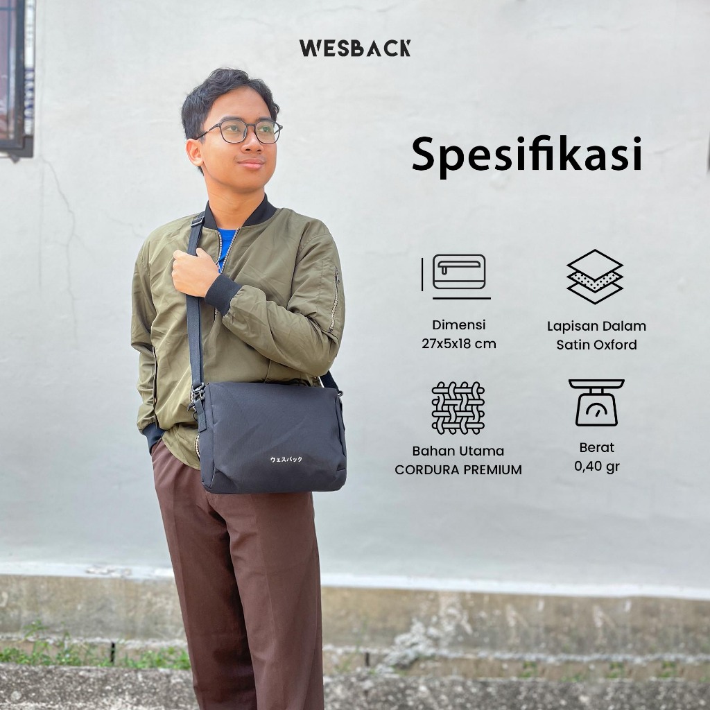 Tas Selempang Pria Rodeo Sling Bag Tas Multifungsi Bisa dipakai 3 Style - Wesback