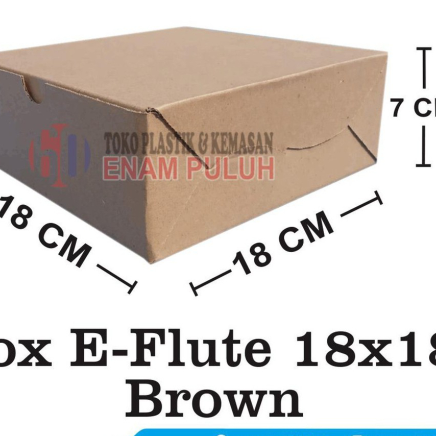 

Kotak kardus tebal box e flute corrugated brown packing isi 10 pcs 18x18x7 coklat polos hampers