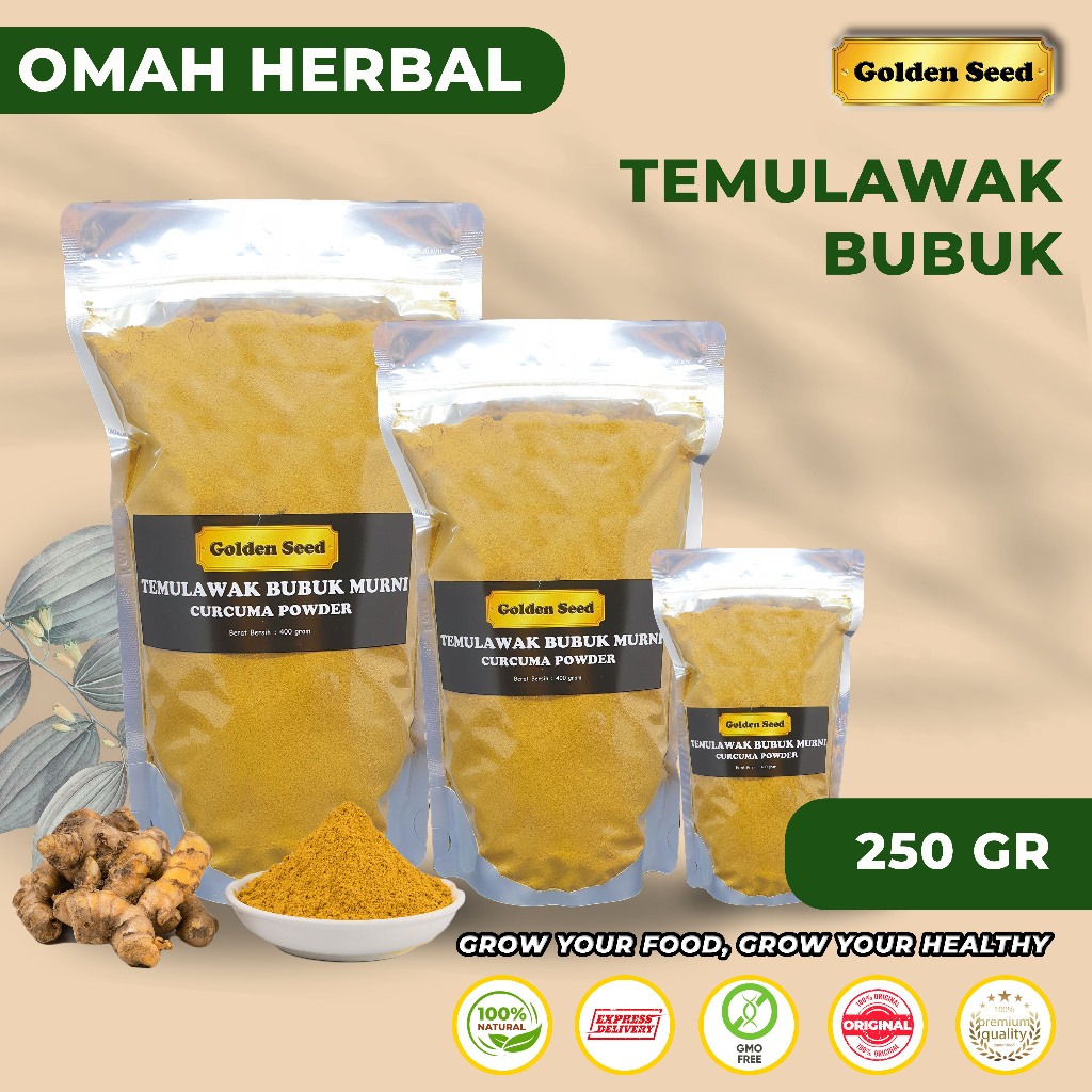 

TEMULAWAK BUBUK MURNI 250 GRAM PREMIUM ASLI 100% - CURCUMA POWDER 250 GR