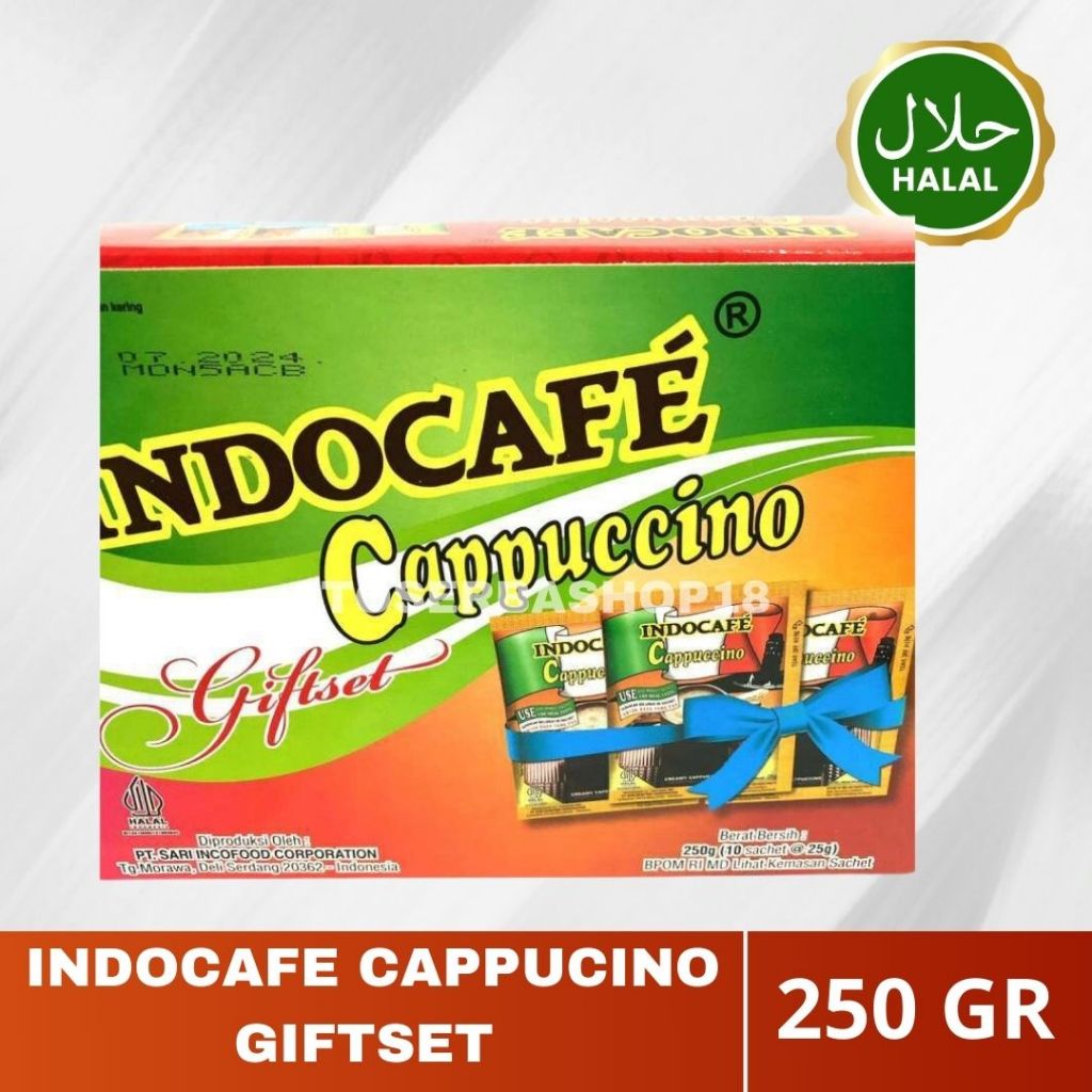 

Indocafe Cappuccino Giftset 250gr / isi 10 Sachet x 25gr