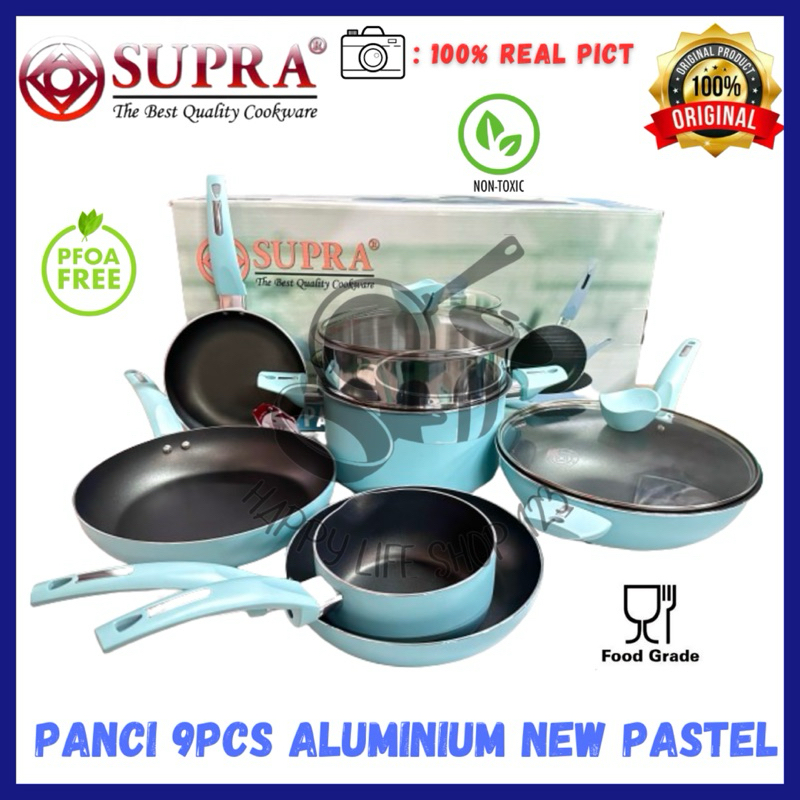 Panci SUPRA 9pcs NEW PASTEL /NEW Panci SUPRA 9pcs Pastel / Panci 9pcs Aluminium