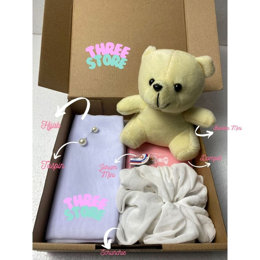 Paket Kado Wanita Isi Boneka Hijab Scrunchie / Kado Simple Untuk Sahabat Perempuan Lengkap & Murah