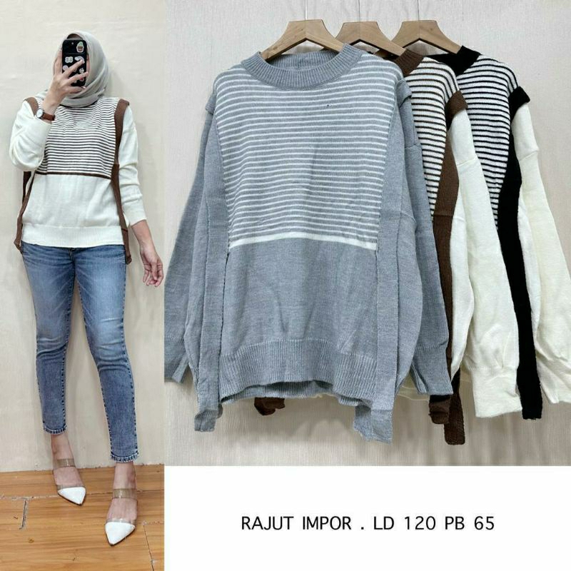 Atasan rajut import | Atasan sweater rajut tebal