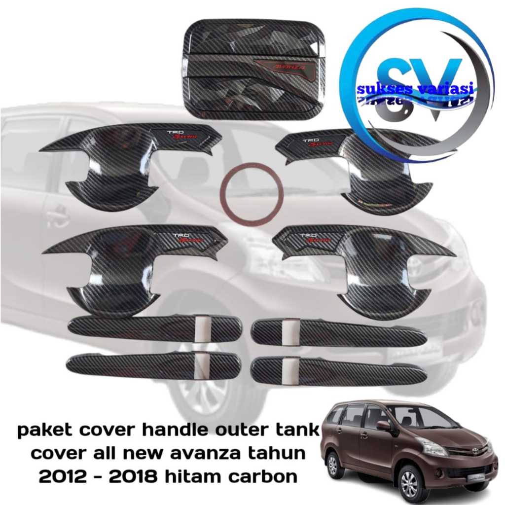 Cover Handle Outer Pintu Tank Cover All New Avanza 2012 - 2021 Carbon