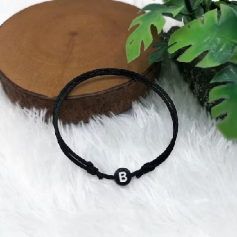 Gelang inisial tali satin 1mm