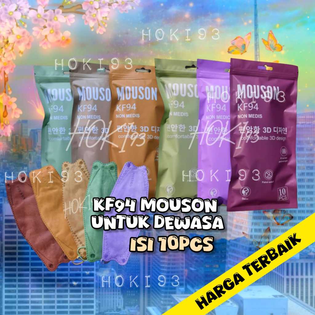izin kemenkes / masker kf94 mouson import 4ply model 3D / masker 4ply izin kemenkes