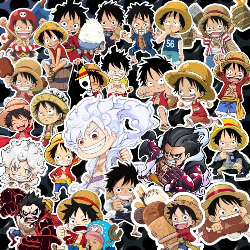 

25 Sticker Lufi One Piece waterproof laminasi