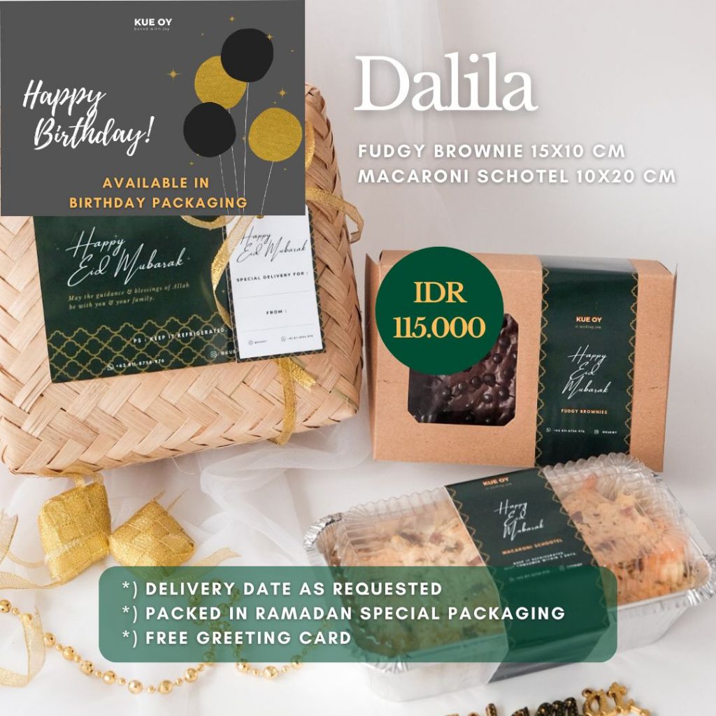 

PUASA HAMPERS / PARCEL IDUL FITRI - Fudgy Brownies & Macaroni Schotel